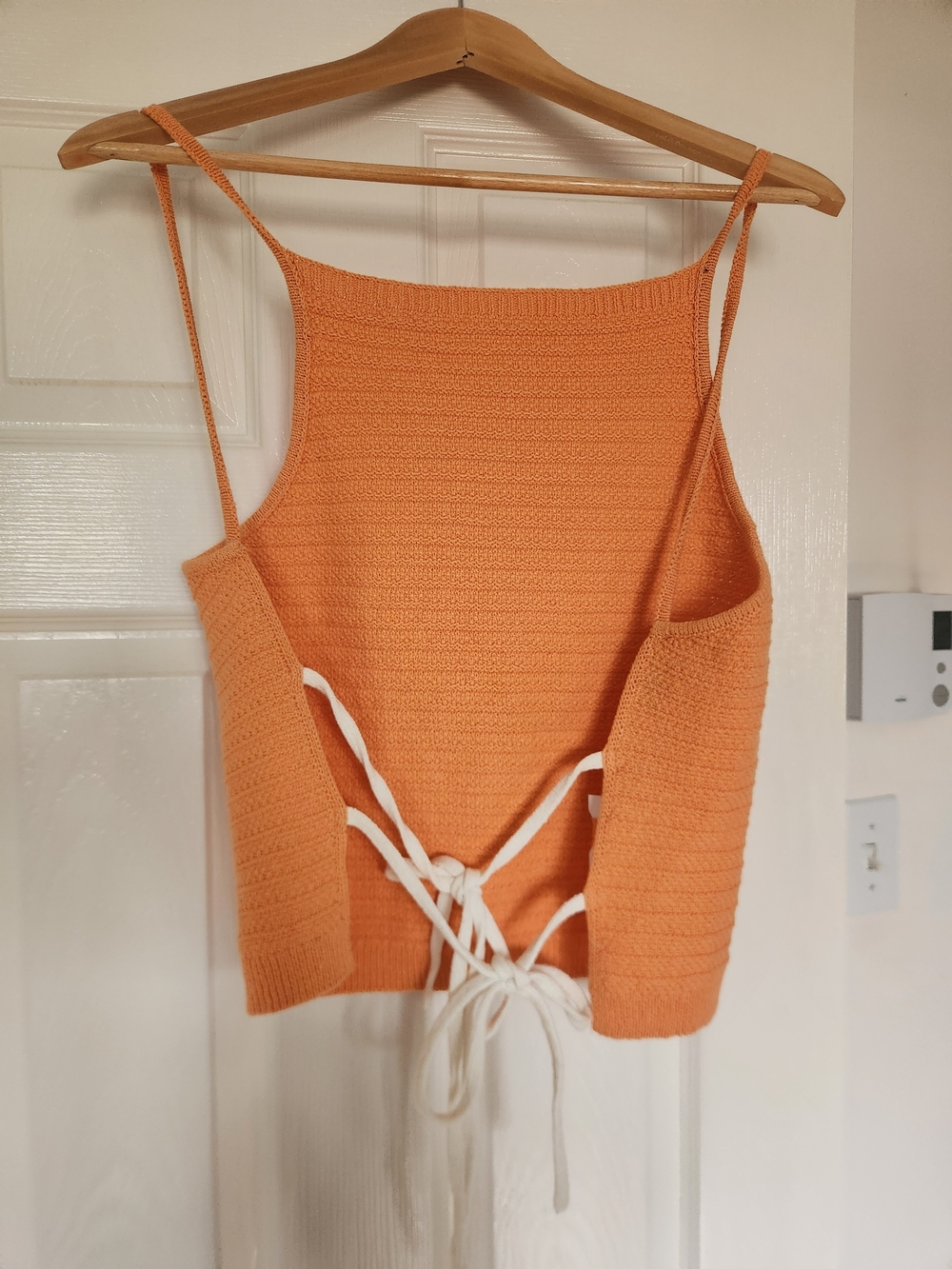 Peach-Orange Textured Knit Camisole - Picture 5 of 6